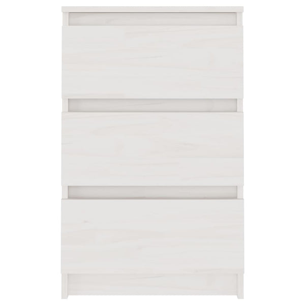 Weißer Nachttisch Kiefer Massivholz 40 cm