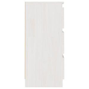 Weißer Nachttisch Kiefer Massivholz 40 cm