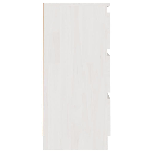 Weißer Nachttisch Kiefer Massivholz 40 cm