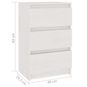 Weißer Nachttisch Kiefer Massivholz 40 cm