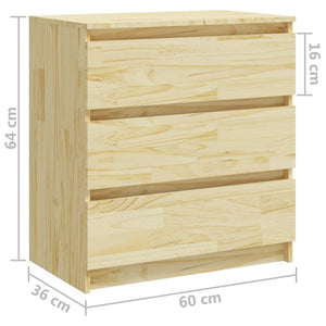 Massivholz Nachtschrank Kiefer 60x36x64 cm