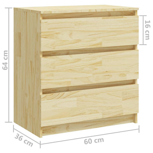 Massivholz Nachtschrank Kiefer 60x36x64 cm