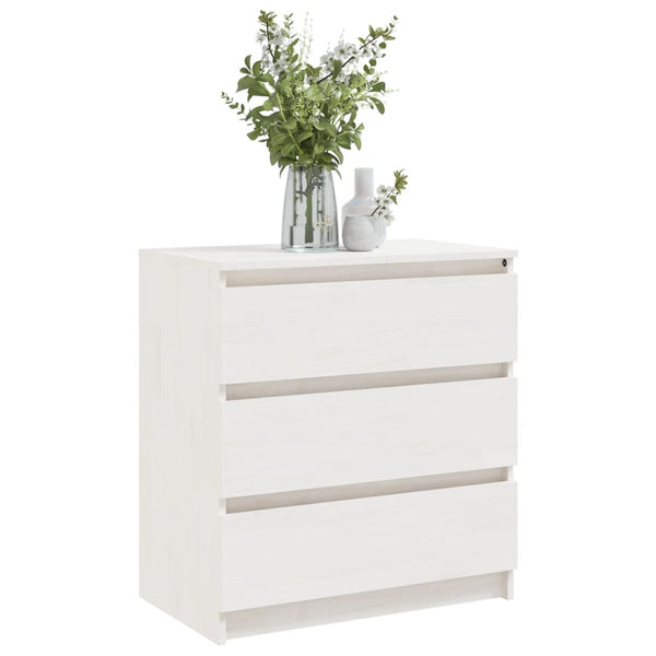 Nachtschrank Weiß Kiefer Massivholz 60cm