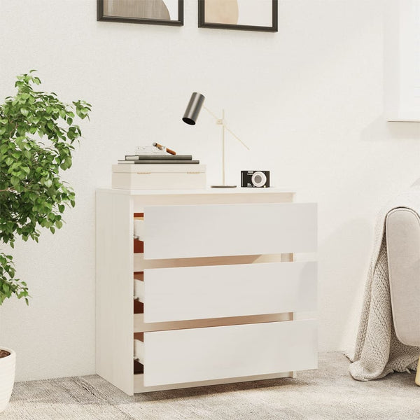 Nachtschrank Weiß Kiefer Massivholz 60cm