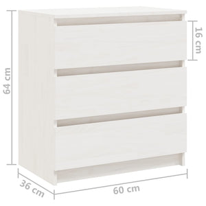 Nachtschrank Weiß Kiefer Massivholz 60cm