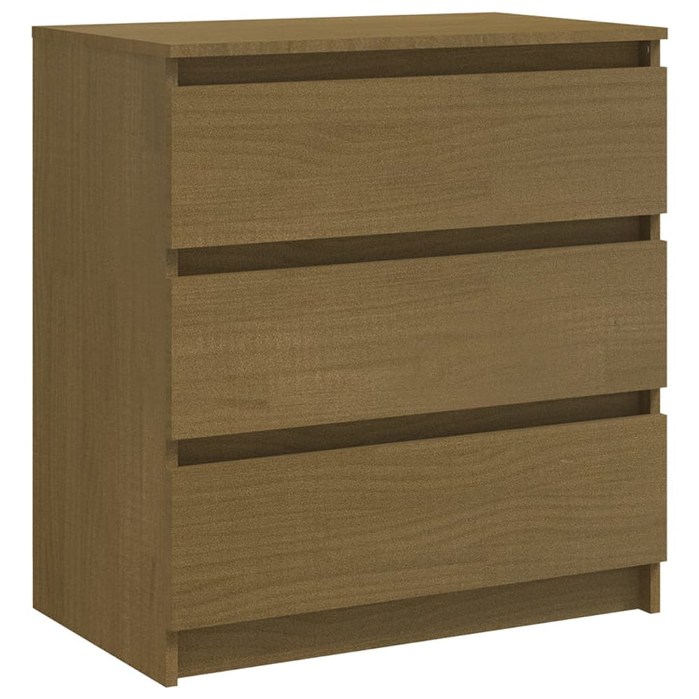 vidaXL Nightstand Honey Brown 60x36x64 cm Solid Pine Wood