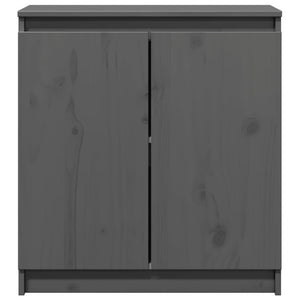 Grauer Beistellschrank Kiefer Massivholz 60cm