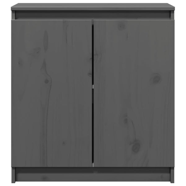 Grauer Beistellschrank Kiefer Massivholz 60cm