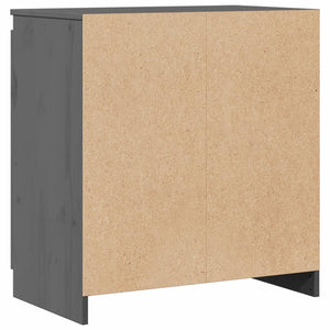 Grauer Beistellschrank Kiefer Massivholz 60cm