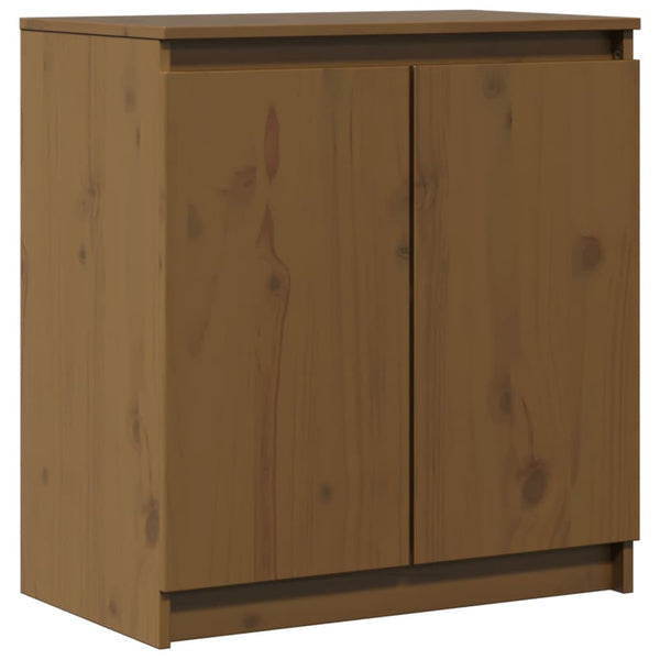vidaXL Meuble d'appoint marron miel 60x36x65 cm Bois de pin massif