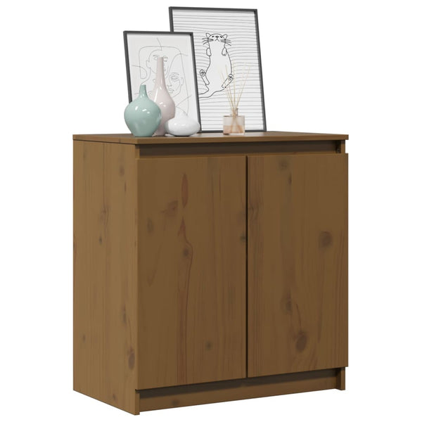 vidaXL Meuble d'appoint marron miel 60x36x65 cm Bois de pin massif