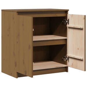 vidaXL Meuble d'appoint marron miel 60x36x65 cm Bois de pin massif