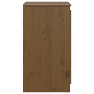 vidaXL Meuble d'appoint marron miel 60x36x65 cm Bois de pin massif