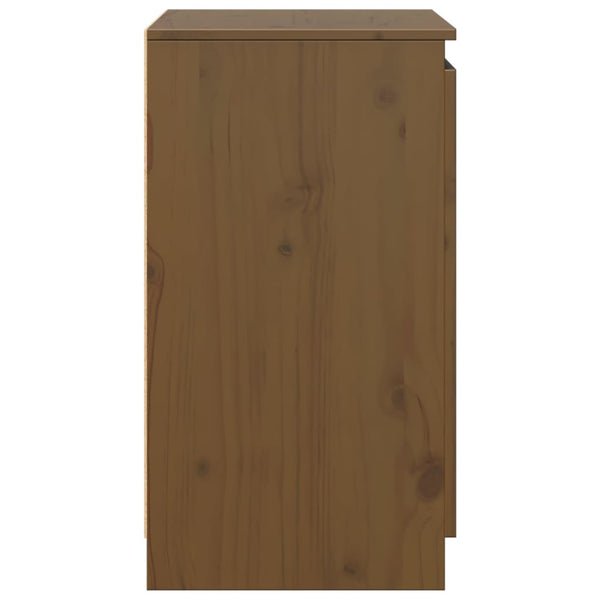 vidaXL Meuble d'appoint marron miel 60x36x65 cm Bois de pin massif