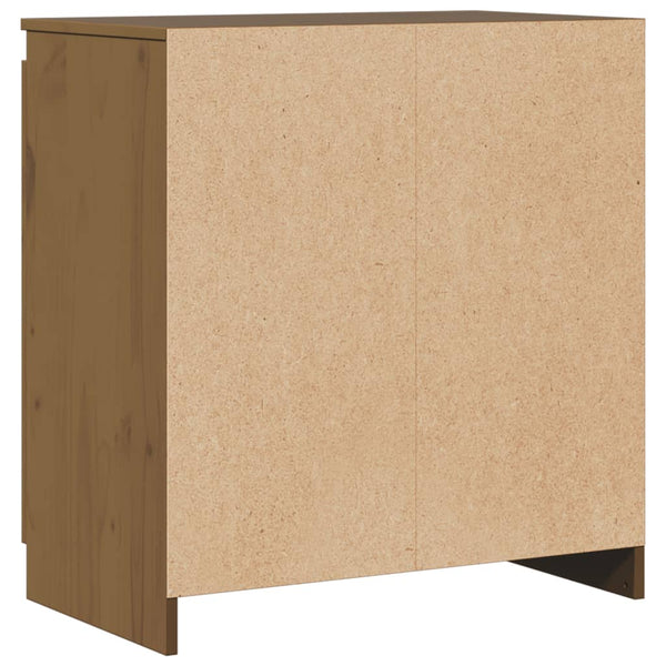 vidaXL Meuble d'appoint marron miel 60x36x65 cm Bois de pin massif