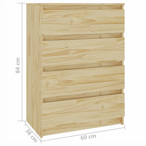 Massivholz Kiefer Beistellschrank 60x36x84 cm
