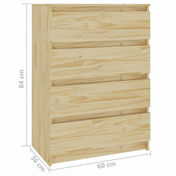 Massivholz Kiefer Beistellschrank 60x36x84 cm