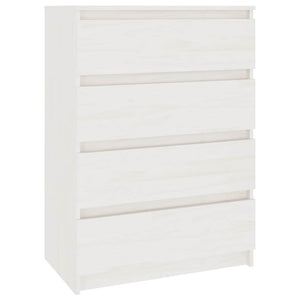 Weißer Beistellschrank Kiefer Massivholz 60x84 cm