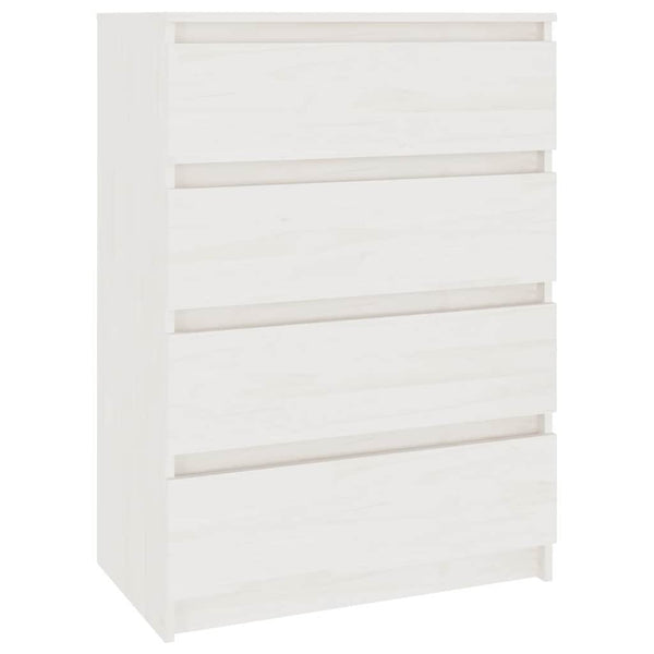 Weißer Beistellschrank Kiefer Massivholz 60x84 cm