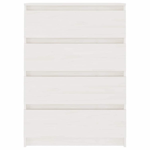 Weißer Beistellschrank Kiefer Massivholz 60x84 cm