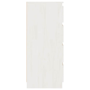 Weißer Beistellschrank Kiefer Massivholz 60x84 cm