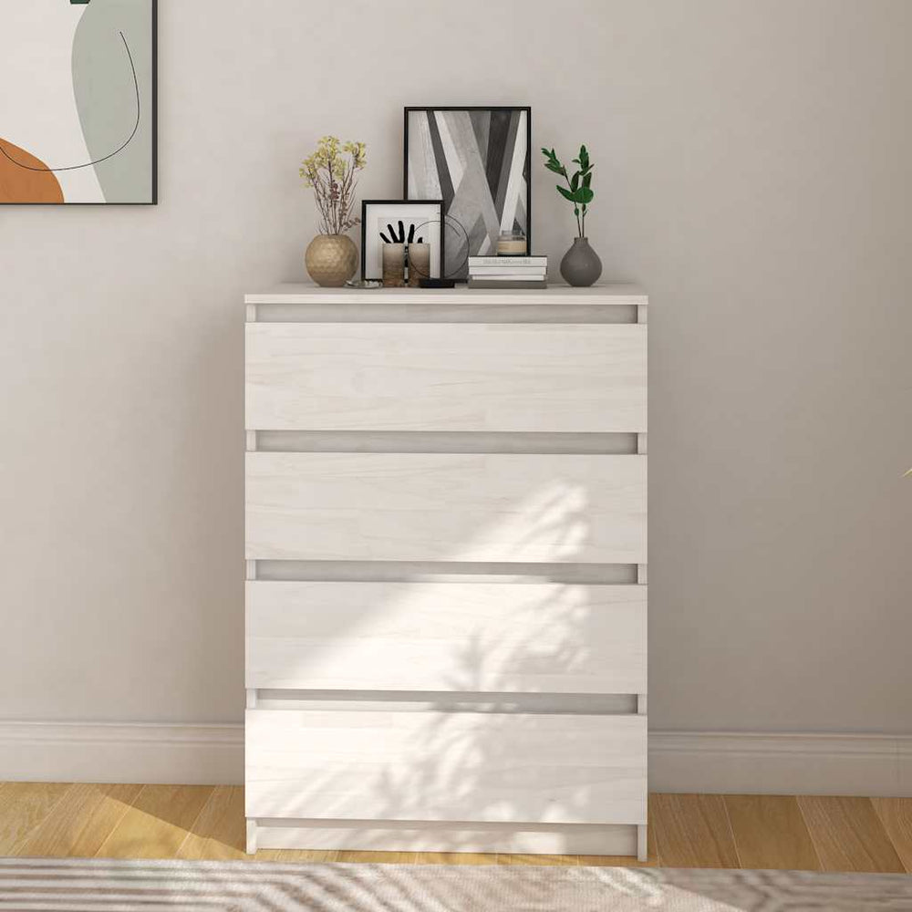 vidaXL Side Cabinet White 60x36x84 cm Solid Pine Wood