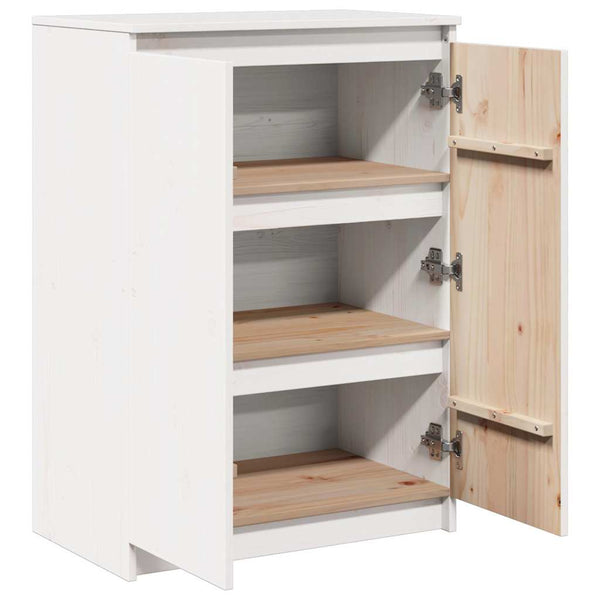 Weißes Kiefer Massivholz Sideboard 60 cm