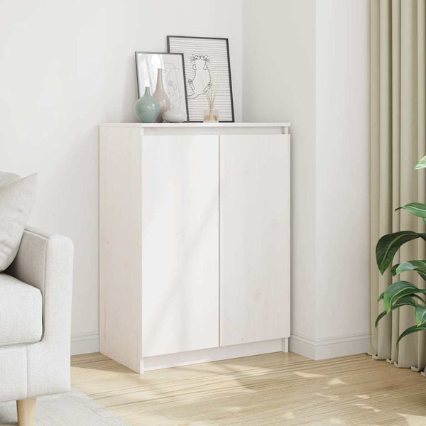 Weißes Kiefer Massivholz Sideboard 60 cm