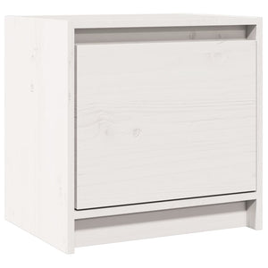 Weißer Nachttisch Kiefer Massivholz 40x40 cm