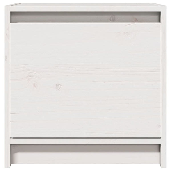 Weißer Nachttisch Kiefer Massivholz 40x40 cm