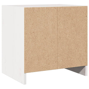 Weißer Nachttisch Kiefer Massivholz 40x40 cm