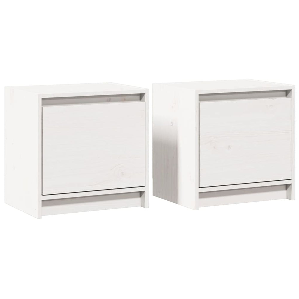 vidaXL Nightstands 2 pcs. White 40x30.5x40 cm Solid Pine Wood