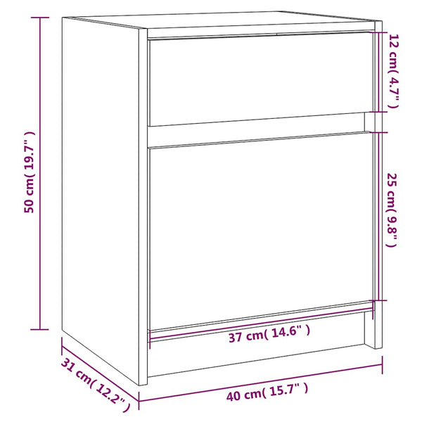 Nachtschrank Kiefer Massivholz 40x31x50 cm