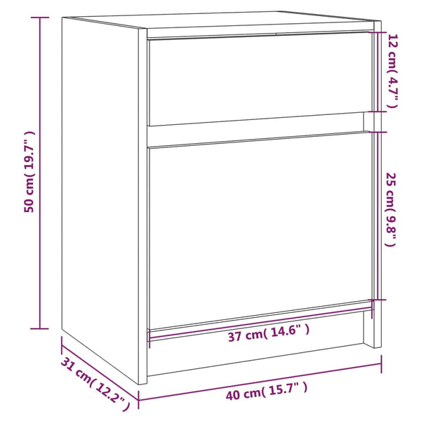 Nachttische Kiefer Massivholz 40x31x50cm, 2er-Set