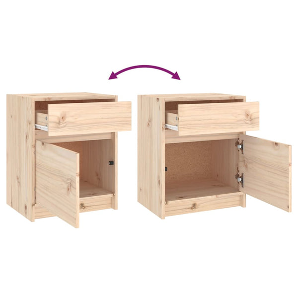 Nachttische Kiefer Massivholz 40x31x50cm, 2er-Set
