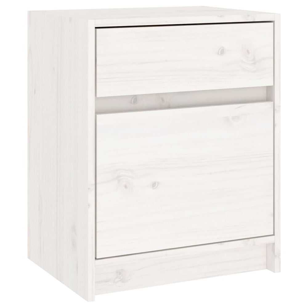 vidaXL Nightstand White 40x31x50 cm Solid Pine Wood