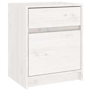 vidaXL Table de chevet blanche 40x31x50 cm en pin massif