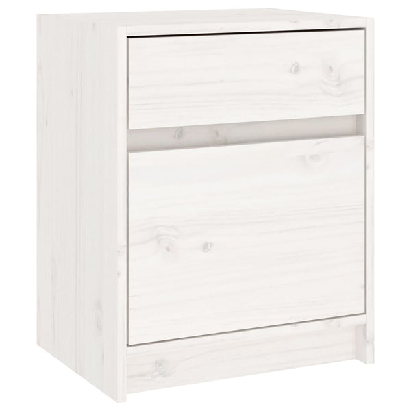 vidaXL Table de chevet blanche 40x31x50 cm en pin massif