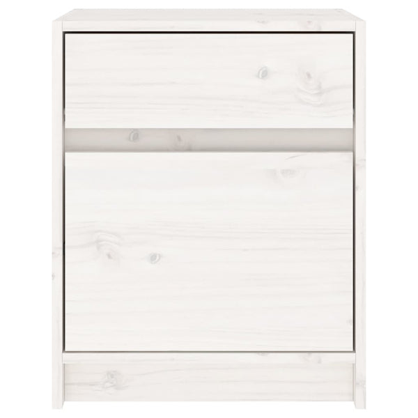 vidaXL Table de chevet blanche 40x31x50 cm en pin massif