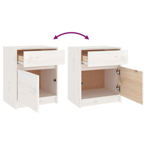 vidaXL Table de chevet blanche 40x31x50 cm en pin massif