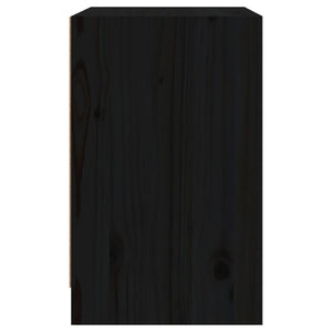 Nachttische 2er Set Schwarz Kiefer Massivholz