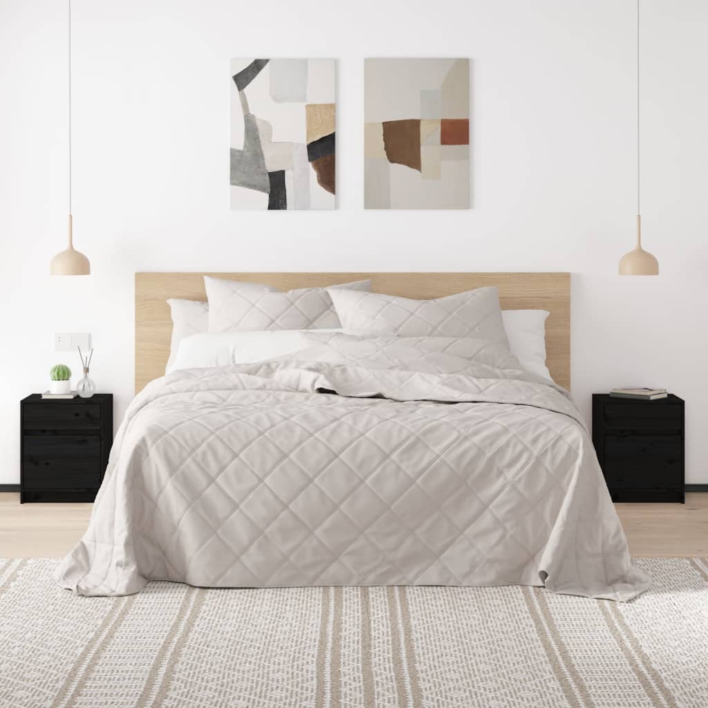 Nachttische 2er Set Schwarz Kiefer Massivholz