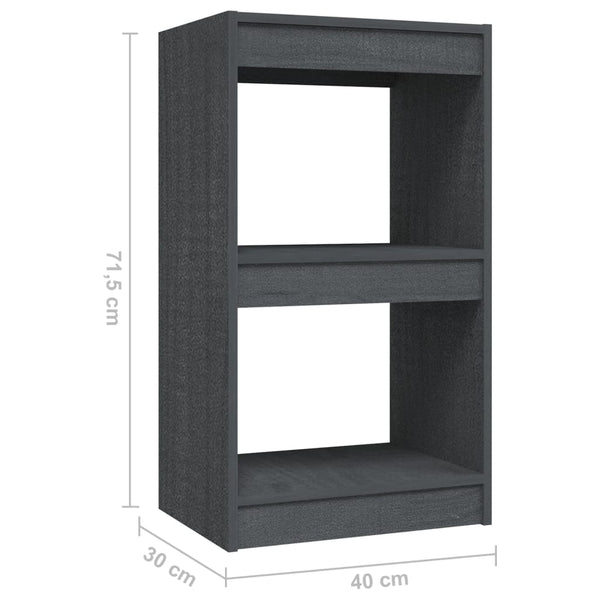 Graues Kiefer Bücherregal 40x30x71,5 cm