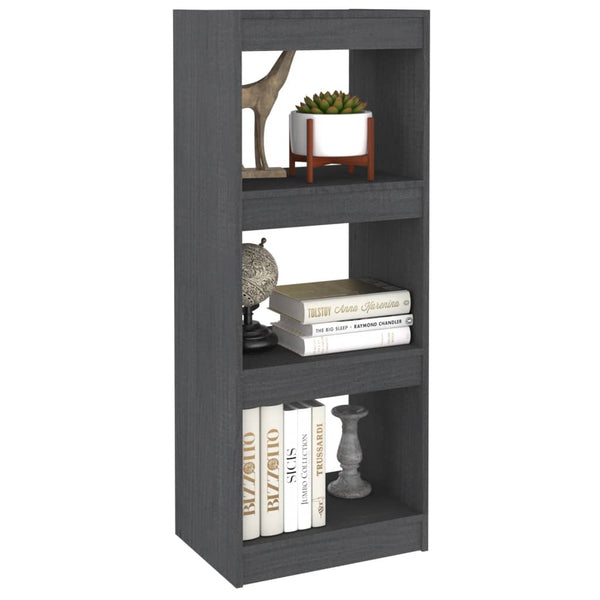 Graues Kiefer Massivholz Bücherregal / Raumteiler
