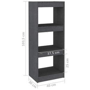 Graues Kiefer Massivholz Bücherregal / Raumteiler
