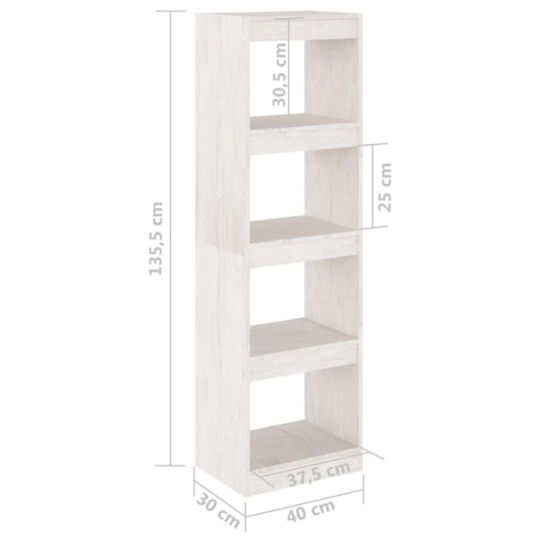 Weißes Kiefer Massivholz Bücherregal Raumteiler