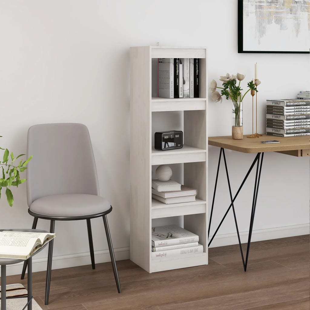 Weißes Kiefer Massivholz Bücherregal Raumteiler