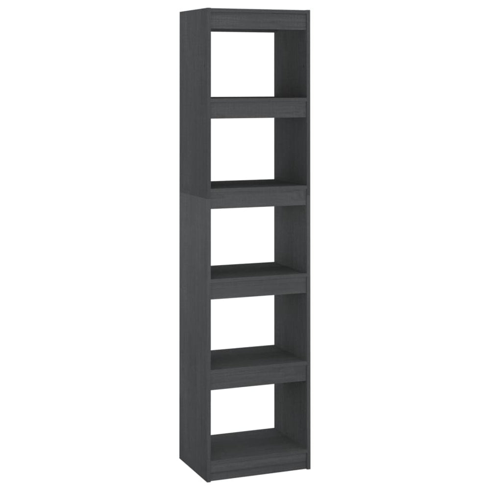 Graues Bücherregal Kiefer Massivholz 40x167,5 cm