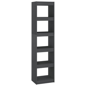 Graues Bücherregal Kiefer Massivholz 40x167,5 cm