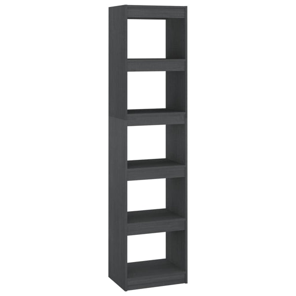 Graues Bücherregal Kiefer Massivholz 40x167,5 cm